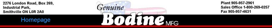 CLICK HERE to return to the BodineMfg Homepage